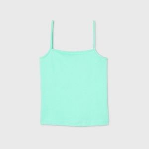 teal square neck tank